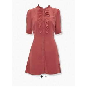 NWT! Forever21 Sheer Mini Ruffle Dress sz L